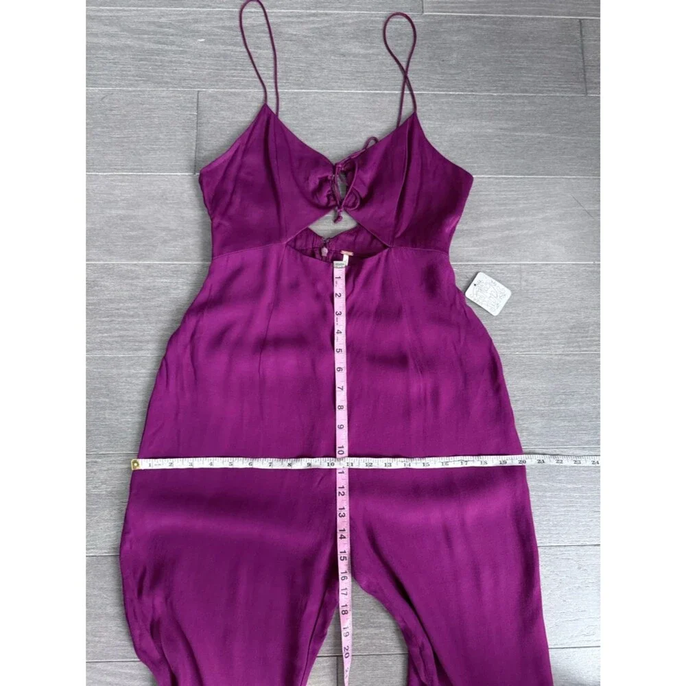 Free People Nolita Romper Small Plum Cutout Boho Festival Jumpsuit NWT Magenta S